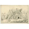 Village. Dessin signé par Louisa Smith, daté de 1821.