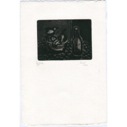 Fernando Sesé. Nature morte gravée. Signée et datée de 1983. Épreuve d'artiste.