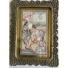 Indo-Persian miniature on ivory plate. Framed with a bronze frame.
