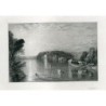 Lac de Virginia Water, Surrey - gravure de 1830 d'après Turner