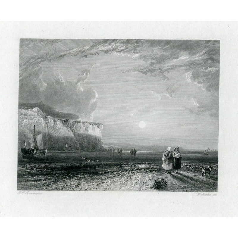 The Seashore. Cornwall - 1831 engraving