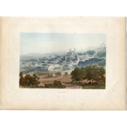 Palästina. Bethanien. Handkolorierter Kupferstich. Veröffentlicht 1861.
