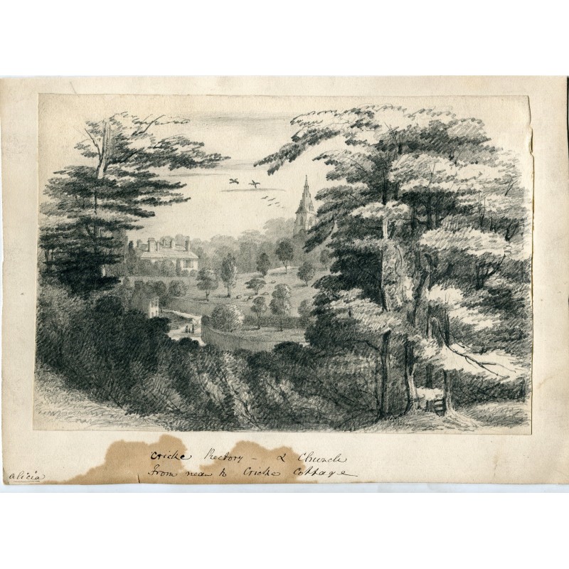 England. Cricke Pfarrhaus & Kirche in der Nähe von Cricke Cottage