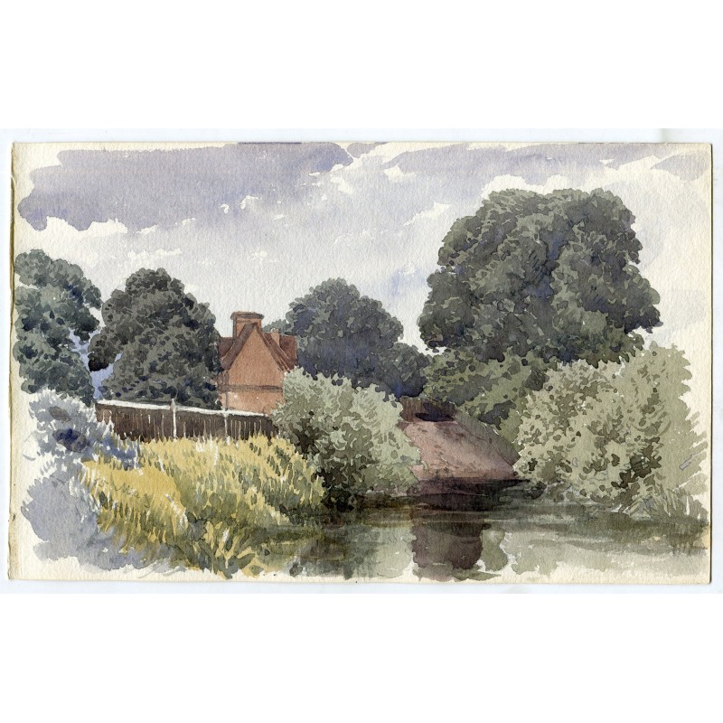 Paysage. Aquarelle anglaise du XIXe siècle. Anonyme.