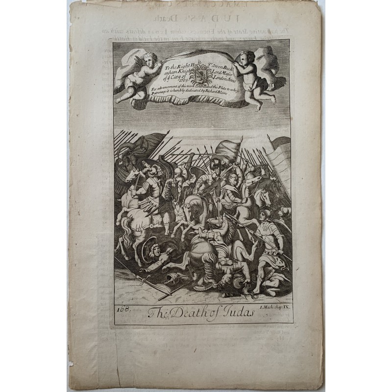 Bible. La Mort de Judas, éditée par Richard Blome au XVIIe siècle