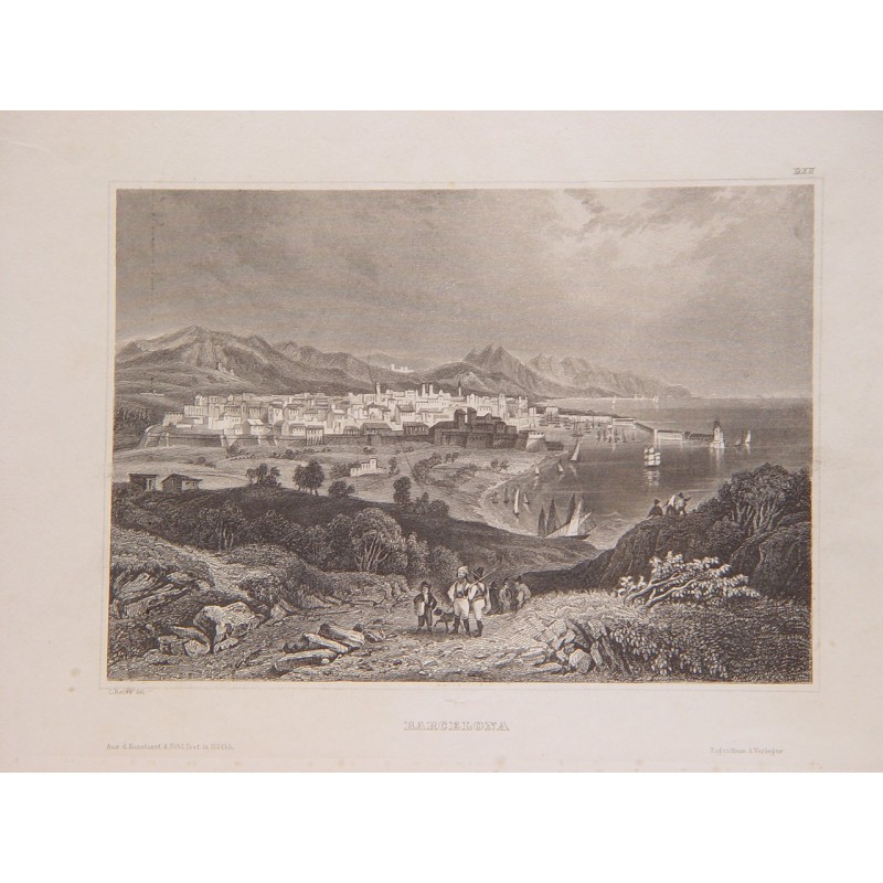 Spain. View of Barcelona. Drawn by C. Reiss. Engraved by Verleger