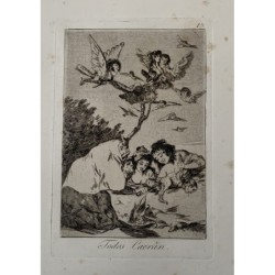 Goya etching. 'All will fall'. Plate 19 from The Caprices. 5th edition (1881-1886)