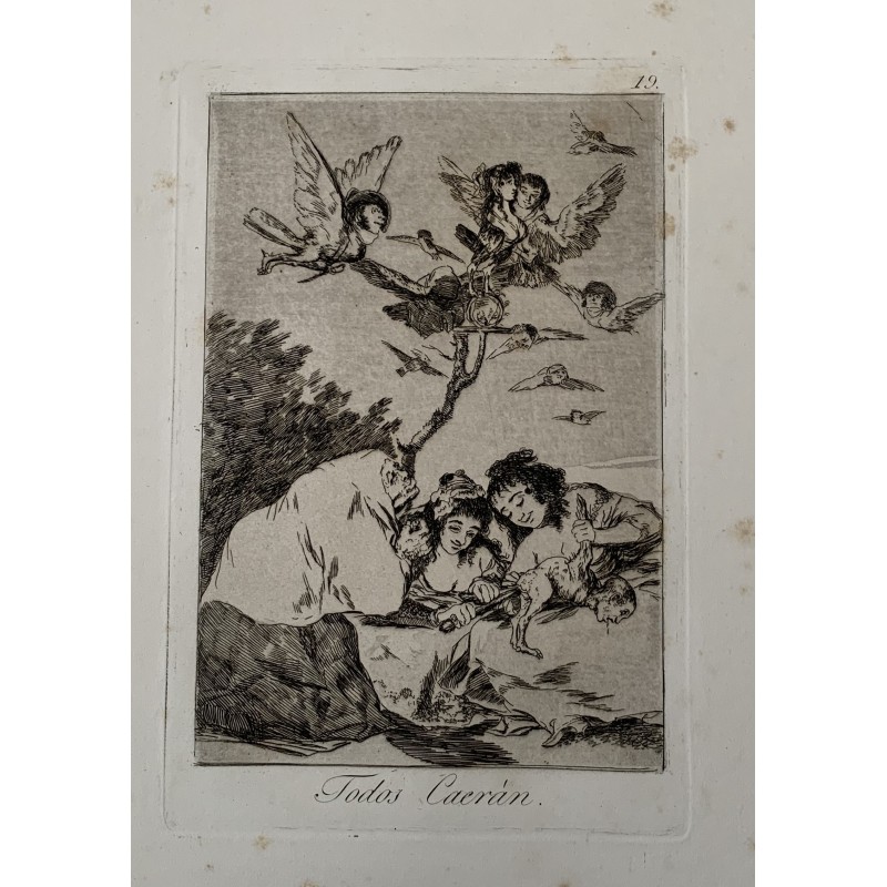 Goya etching. 'All will fall'. Plate 19 from The Caprices. 5th edition (1881-1886)
