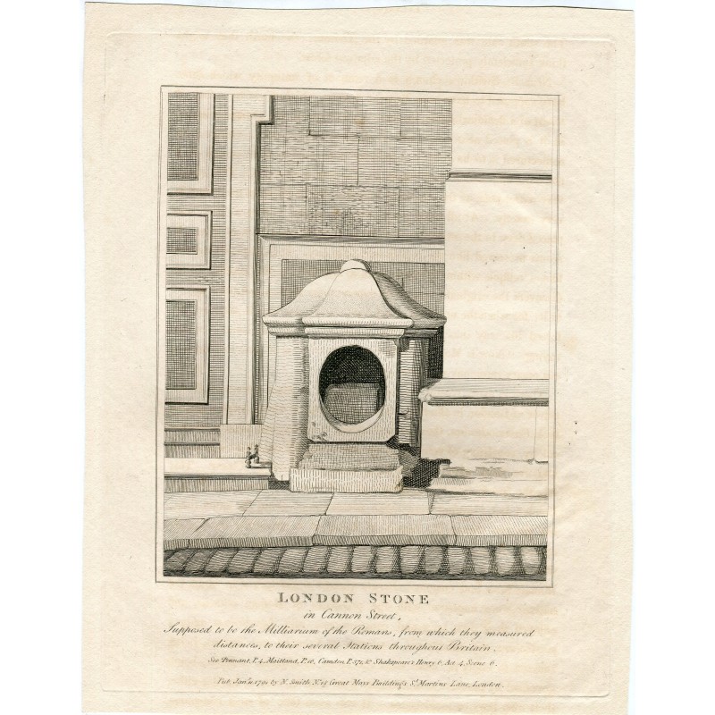 London Stone in Cannon Street - 1791 engraving