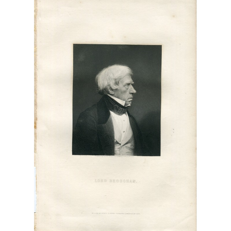 Lord Brougham gravé par W. Holt d'après une photogravure de Herbert Walkins