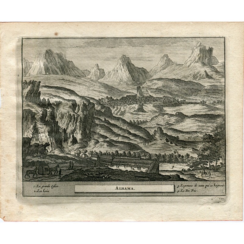 Murcia. Alhama. Grabado por Pieter Van der Aa, 1715. Alvarez de Colmenar