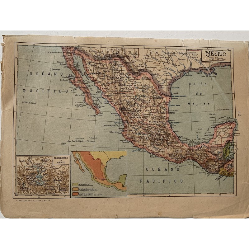 Map of India, 1885 by Gras y Cia.