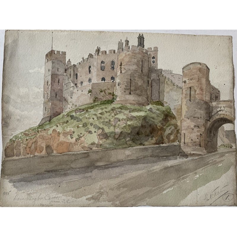Banlight Castle. Aquarell signiert ERTali, betitelt und datiert 1895