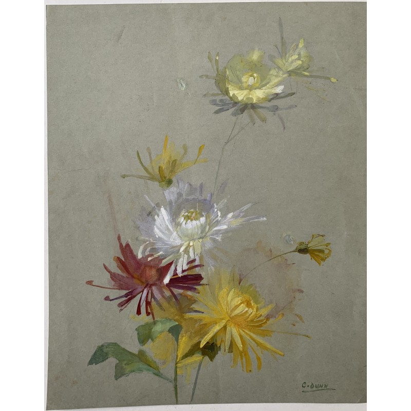 Blumen. Aquarell der englischen Schule, signiert C. Dunn