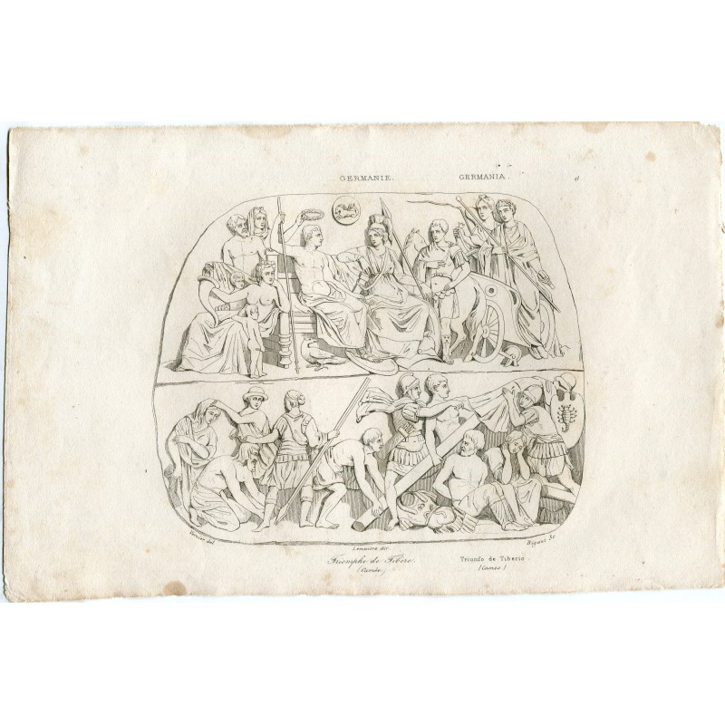 Germania. Triumph of Tiberius. Drawn by Vernier and engraved by Bigant-Lemaitre
