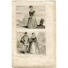 Costumes of non-noble landowners and court attire. Engraving directed by Lemaitre.