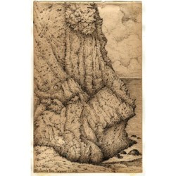 Baia di Whatcombe, Torquay. Disegno intitolato e firmato da EJ Hill.