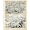 England. Pair of drawings near Jorquay and Ashburton, Devon