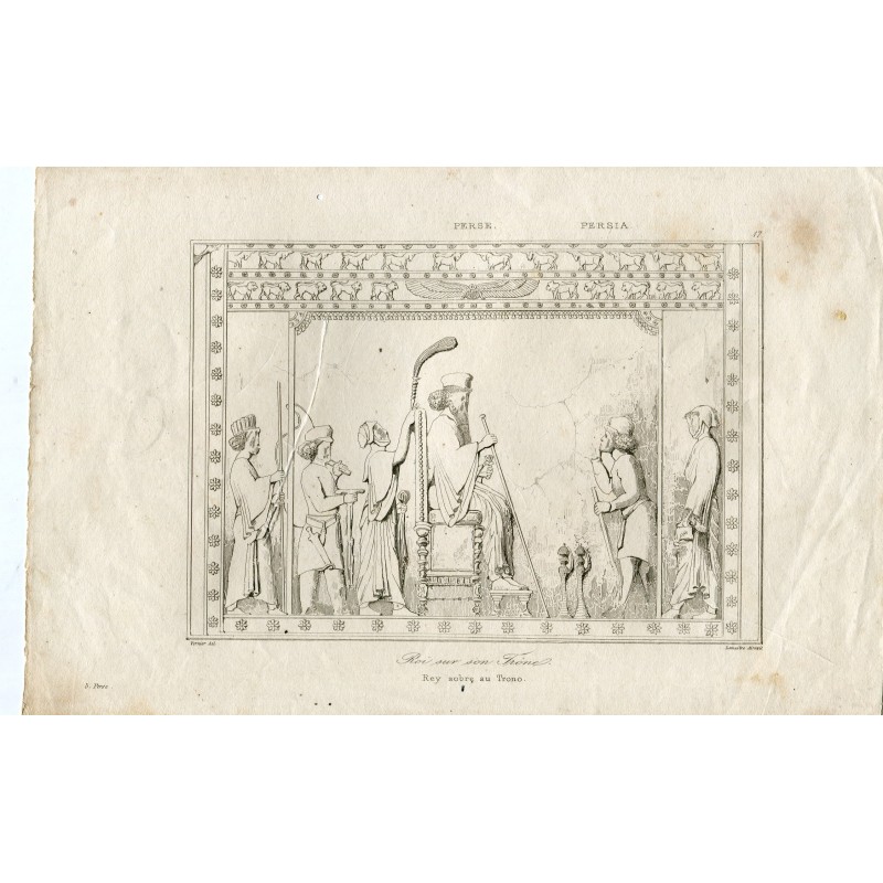 Perse. Roi sur le trône. Dessiné par Vernier et gravé par Lemaitre.