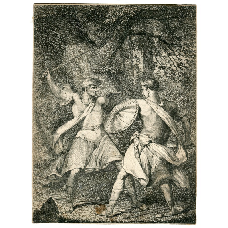 Palamon- und Arcite-Gravur aus den Canterbury Tales.