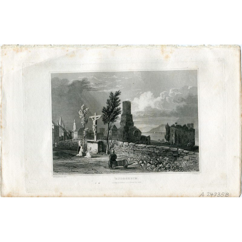 Allemagne. Rudesheim, gravé par J. Walters d'après un dessin de W. Tombleson.