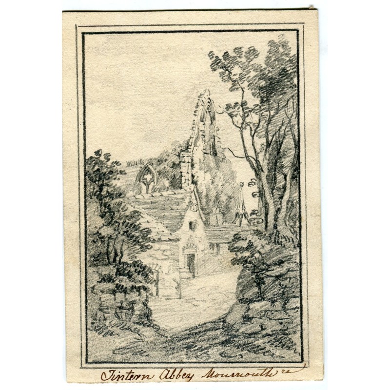 Angleterre. Abbaye de Tintern, Monmouth. Dessin du XIXe siècle.
