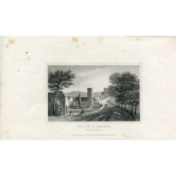 Village de Ragland gravé par Wales et dessiné par Dugdales.