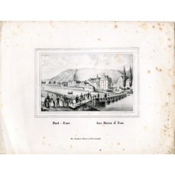 Deutschland. Les bains d'Ems. Lithographie aus dem 19. Jahrhundert