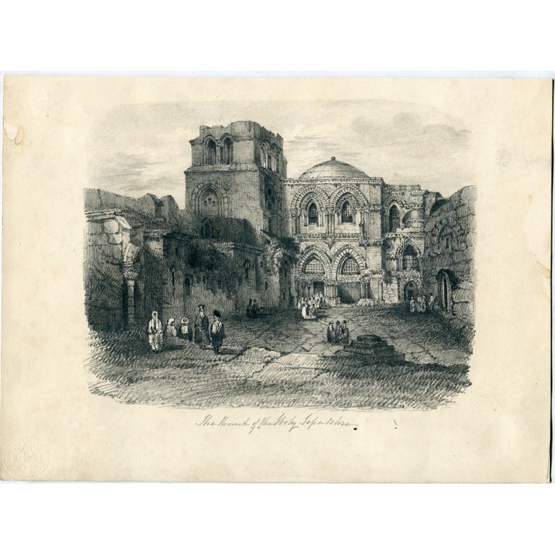 Jerusalén. The church of Holy Sepulchre. Litografia siglo XIX.