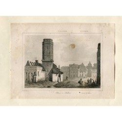 Polen, Place a Kalisz. Kupferstich von S. Cholet im Jahr 1850, Regie Lemaitre