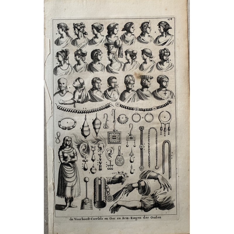 De Voor.hoost-Cierfels in Oor in Arm-Ringen der Ouden gravure publiée par W. Goeree en 1690