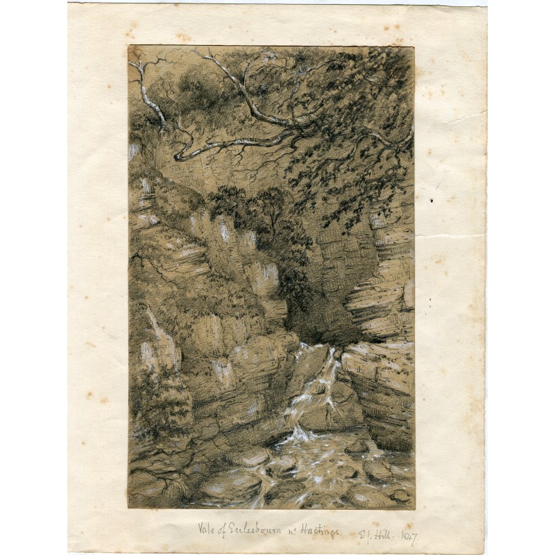 Ecclesbourne Valley – Hastings, England – Zeichnung von 1847