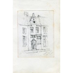 Disegno di Anversa, Belgio. Firmato E.J. Hill e datato 1865.