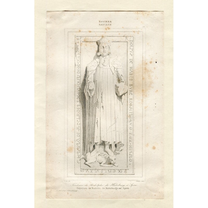 Bavaria. Tomb of Rudolf of Habsburg, in Speyer, engraved by Lemaitre.