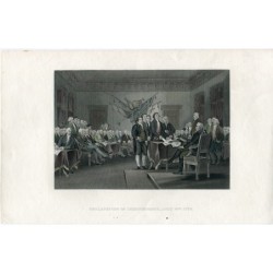 Declaration of Independence, July 4, 1776. Engraving by J. Trurnbull. 19th century.