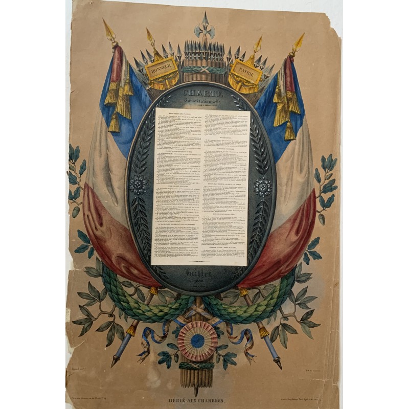 French Constitution (Charte constitutionnelle) by Lemercier. July 1830.