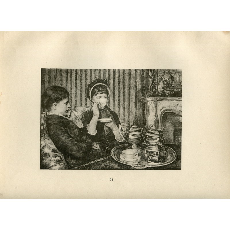Tee, Heliogravüre eines Werkes von Mary Cassatt