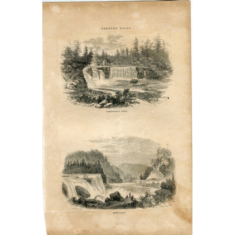 Kanada. Ont. Carmichael's Point und High Falls. Aufgenommen von Nathaniel Parker Willis