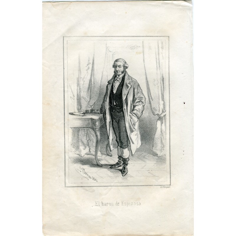 Barone Espinosa, litografia di Vazque su disegno di Eusebio Planas, 1882.
