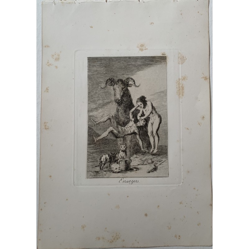 Goya. Essais. Capricho n° 60 de la 5e édition publiée entre 1881 et 1886 par Calcografia Nacional.