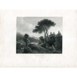 Ein Sommerabend. Kupferstich von WJ Taylor, Kopie von Richard Wilson.