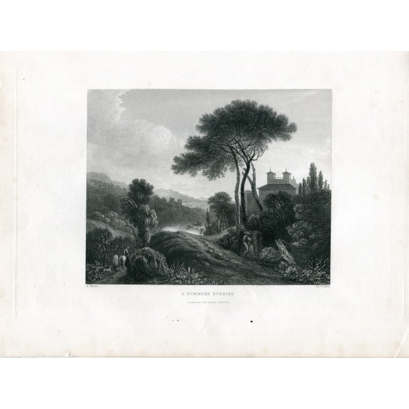 Una sera d'estate. Incisione di WJ Taylor, copia di Richard Wilson.