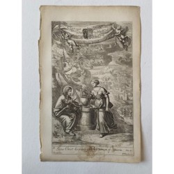 Bibel. Jesus Christus spricht mit einer Frau aus Samaria von P. Bouche nach einer Zeichnung von G. Freeman.