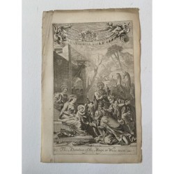 Bible. L'Adoration des Mages ou Rois Mages par Burnfort d'après un dessin de G. Freeman.