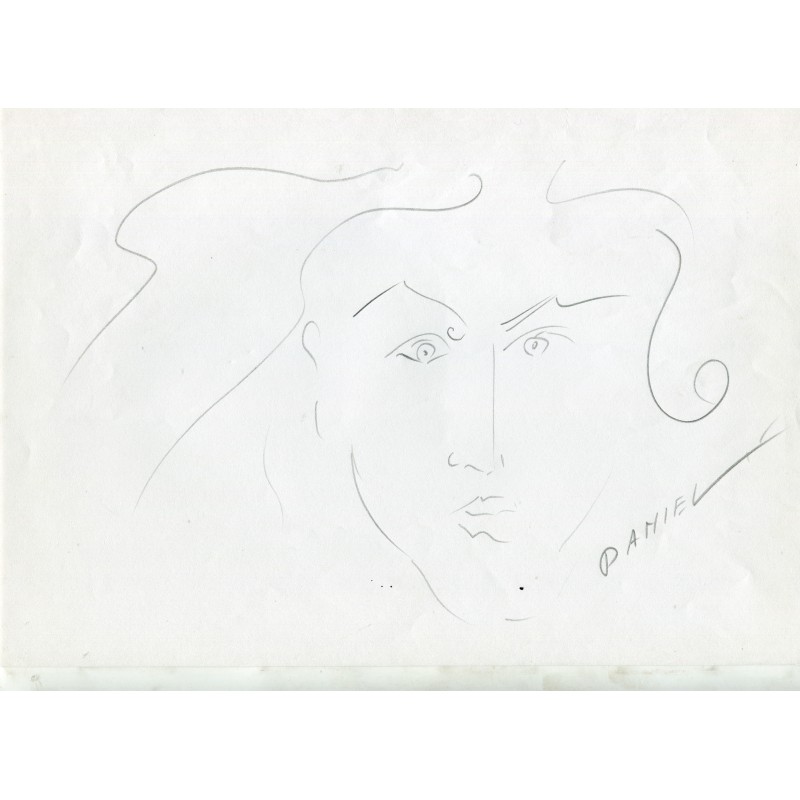 Daniele Escolano. Viso. Disegno a matita