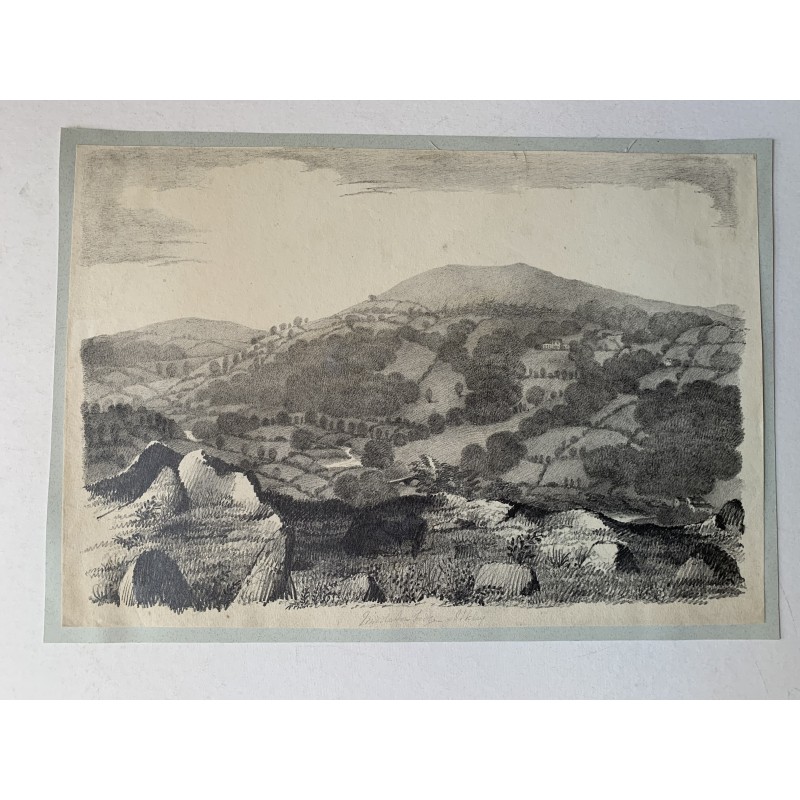 England. Middleton Lodge, Ilkley, Bradford. Anonymous drawing, 19th century