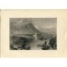 Irlande. , Ballynahinch (lac et château), gravure de 1840, copie de William H. Barlett