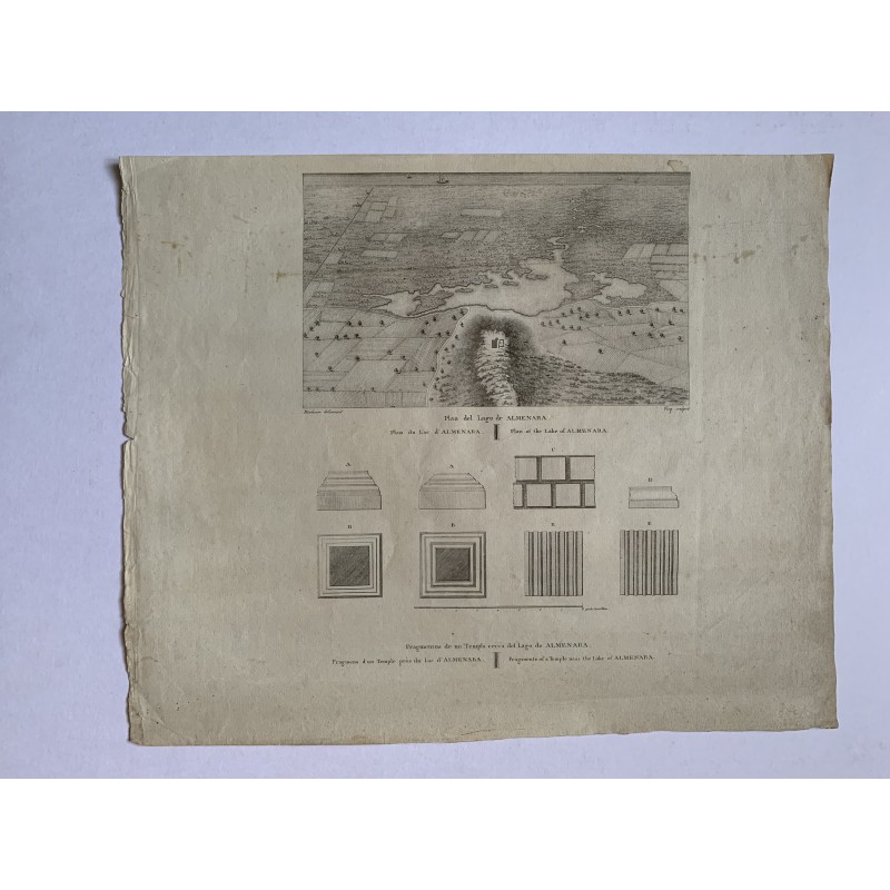 Els Estanys de Almenara - Alexandre Laborde - Gravure ancienne originale