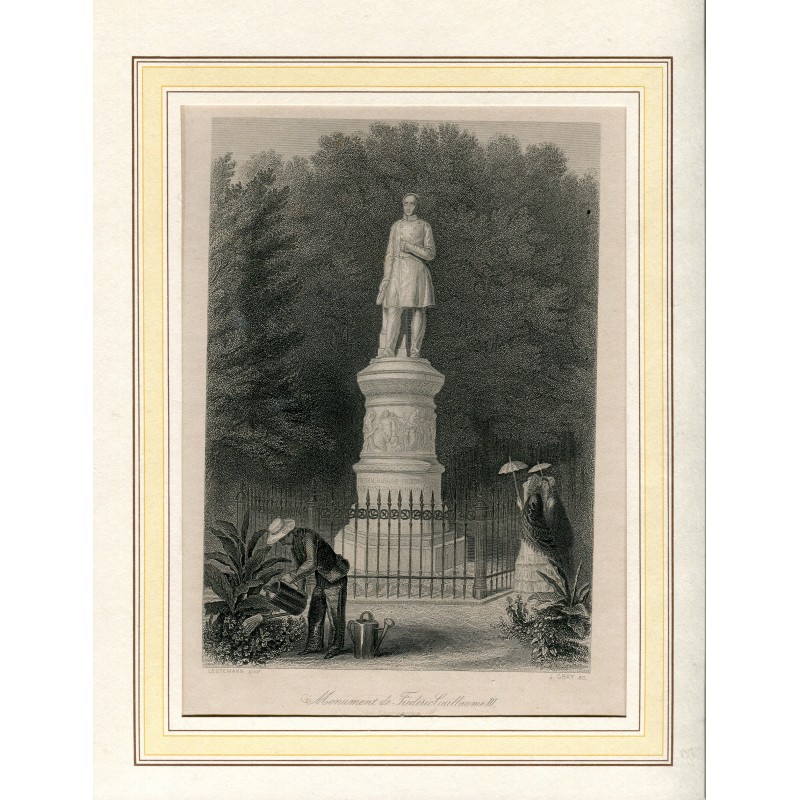 Monument de Frederic Guillaume III grabado por J. Gray de un dibujo de Leutemann