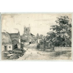 Angleterre. Ilkley. Church Street. Dessin intitulé et daté de 1849.